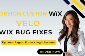 design develop custom wix velo, wix forms with velo, fix wix bugs, wix studio