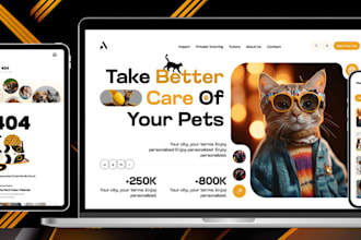 design pet care website, dog walking website, pet website, pet training website