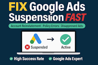 fix google ads account suspension, policy error, business policy,ads disapproved