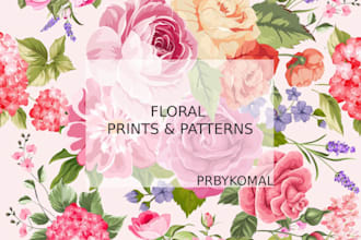 design seamless patterns for textile, fabric prints
