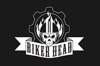 design biker head racing rider logo