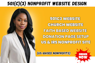 build a custom 501c3 nonprofit donation website charity or church website