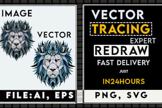 redraw vector trace sketch, image, icon, logo design quickly