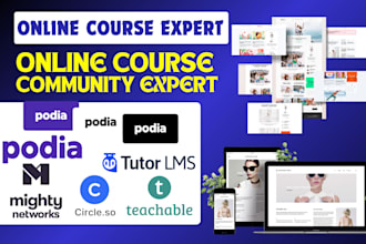 course website on mighty network podia tutor lms teachable circle so lifterlms