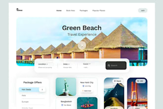 build tours and travel agency website, flight booking website, airline website