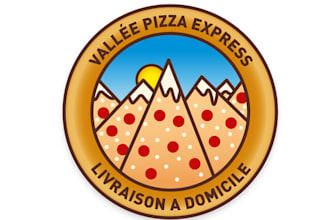 design monogram food truck pizza logo