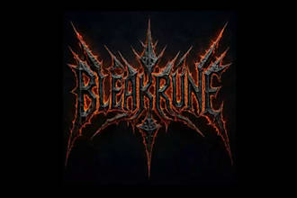 make death metal logo with texture and chrome effect