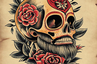 draw awesome old school tattoo style designs