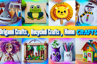 make creative origami, DIY arts and crafts, life hacks videos for youtube