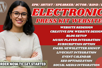 electronic press kit website for musicians, actors, speakers,  talent portfolio