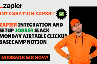 zapier integration nd setup jobber slack monday airtable clickup basecamp notion