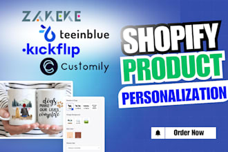 setup shopify 2d 3d pod product customization with customily zakeke teeinblue