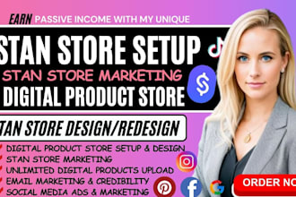 setup stan store stan store design, stan store marketing, digital products store