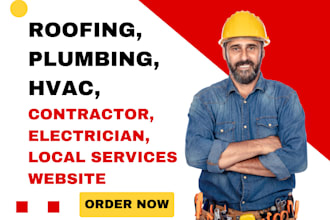 design roofing, plumbing, hvac, contractor, electrician, local services website