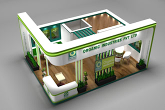 design 3d exhibition, booth, kiosk, stall, stand, diorama and trade show display