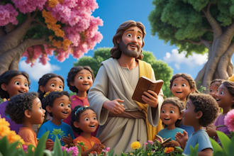 do bible themed illustration children storybook christian book design book cover