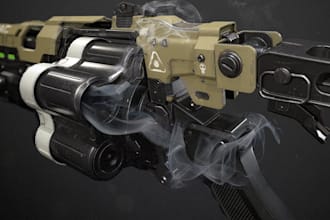 model a realistic 3d gun asset for video games