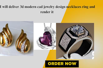 deliver 3d modern cad jewelry design necklaces and render it