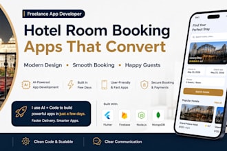 do hotel and room booking app in flutter for android and IOS