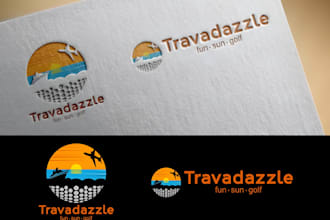 create unique travel, agency, tourism, beach, outdoors or adventure logo design