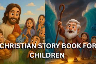 create children book illustrations and cover, christian illustration