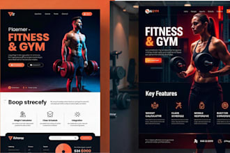 design fitness coach website personal trainer site gym website landing page
