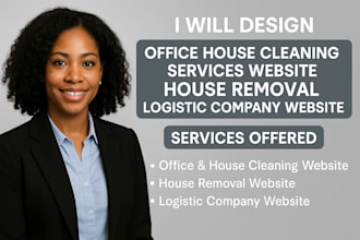 design office, house cleaning services website moving logistic company website