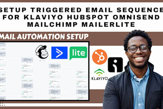 setup triggered email sequence for klaviyo hubspot omnisend mailchimp mailerlite