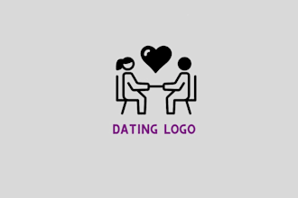 do unique  custom dating love couple logo
