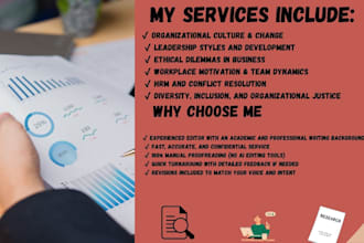 develop research ,case study on culture, ethics, leadership,  org behavior