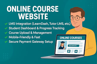 build lms educational website online course website education, elearning website
