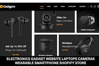 electronics gadgets website laptops, cameras, wearable, smartphone shopify store