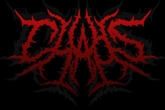 draw black metal, slam, death metal logo design band