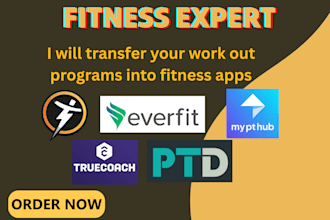 transfer workout programs to trainerize, my pthub, truecoach