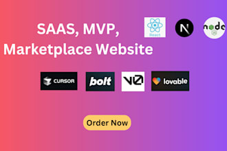 build saas mvp marketplace website using bolt lovable v0 ai supabase