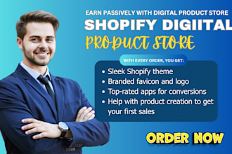 create  shopify digital product store, stan digital product store, esty shop
