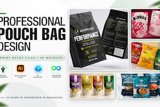 design premium pouch bag packaging with front and back layout