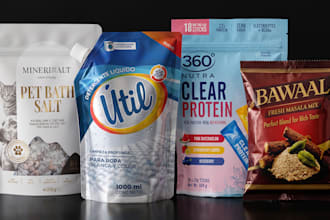 design premium pouch bag packaging with front and back layout