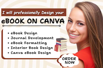 do canva ebook design, ebook redesign, journal, canva workbook, layout, flipbook