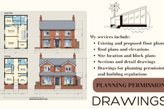 do uk planning permission drawing, extension, floor plan