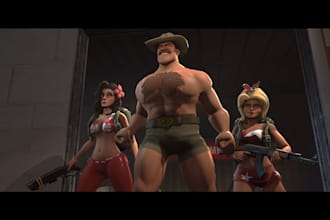 create custom sfm model player model 3d game character game asset garrysmod