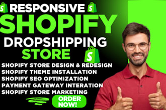 design, redesign, clone copy a modern shopify dropshipping store,shopify website
