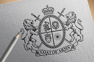 design a custom coat of arms, heraldic emblem and family crest logo