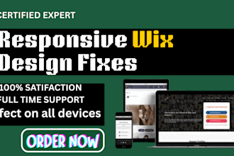 fix wix design, wix mobile responsiveness, wix loading issue, herader, footer