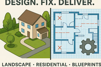 design your landscape, residential and fix bugs or blueprints, map environment