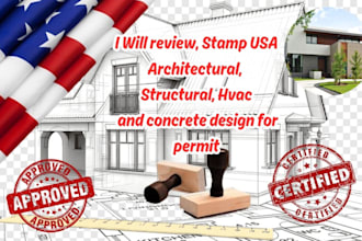 review, stamp usa architectural, structural, hvac and concrete design for permit