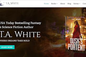 build author website, book website design, ebook website, writer website design