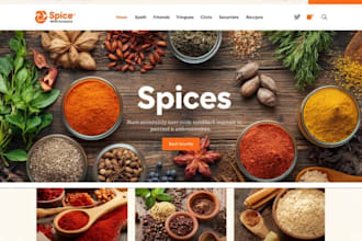 design spices shopify store sauce  grocery seasoning store  food recipe website