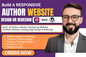 build book author website, children ebook website, book author land page design