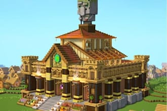 build minecraft spawn, castle, house in survival or creative
